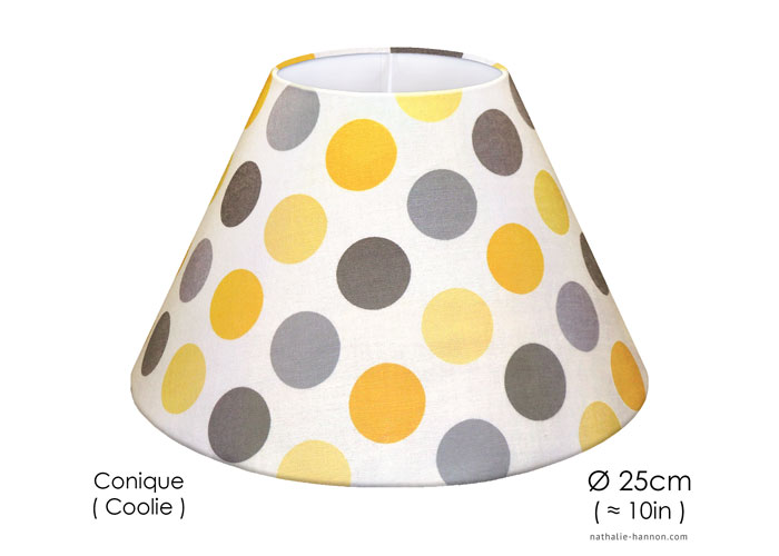 Abat-jour Gray Yellow Dots