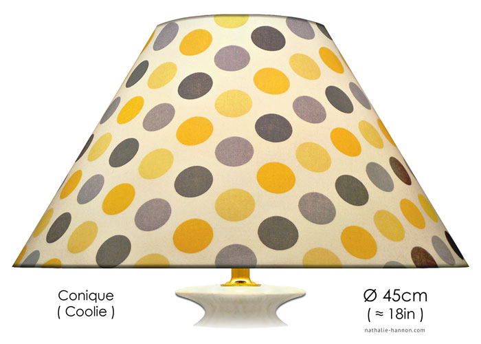 Lampshade Gray Yellow Dots