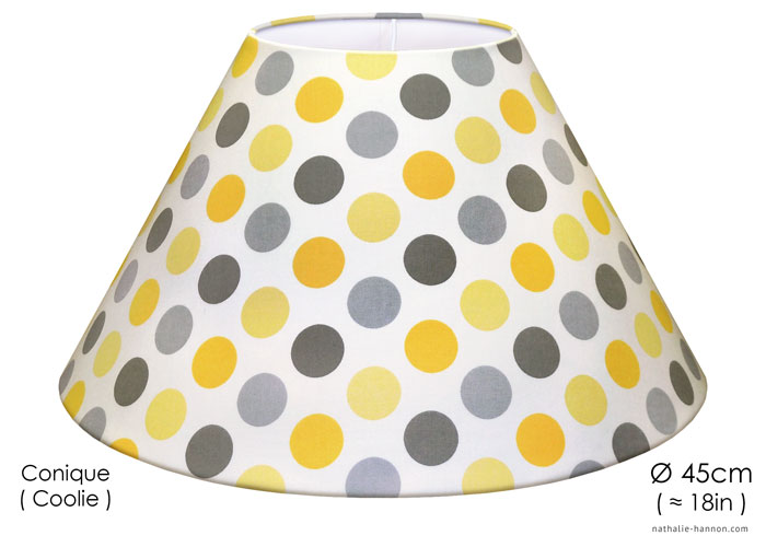 Lampshade Gray Yellow Dots