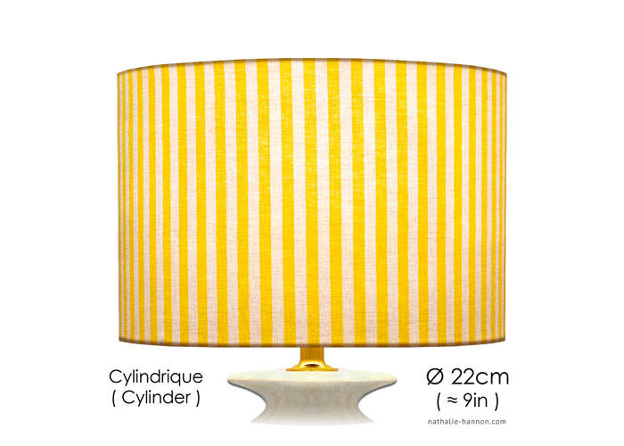 Lampshade Petites Rayures - Jaune