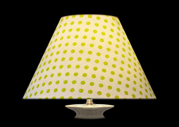 Lampshades Petits Pois Verts - Blanc