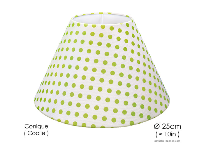 Lampshade Petits Pois Verts - Blanc