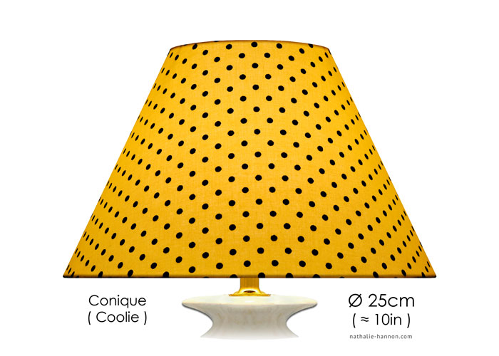 Lampshade Pois Rétro - Jaune