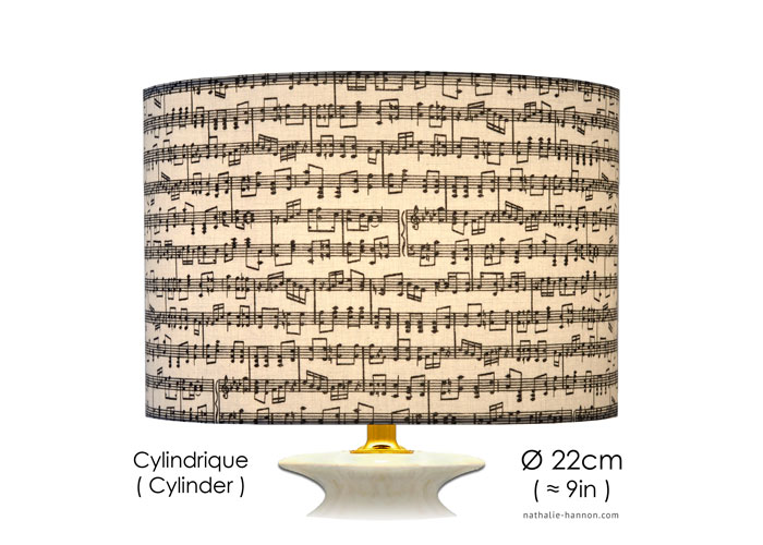 Lampshade Small Music Notes on White