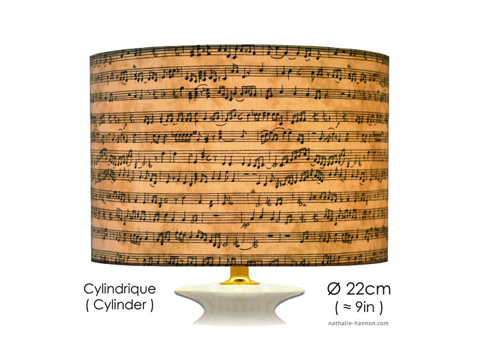 Lampshade Small Music Notes on Brown