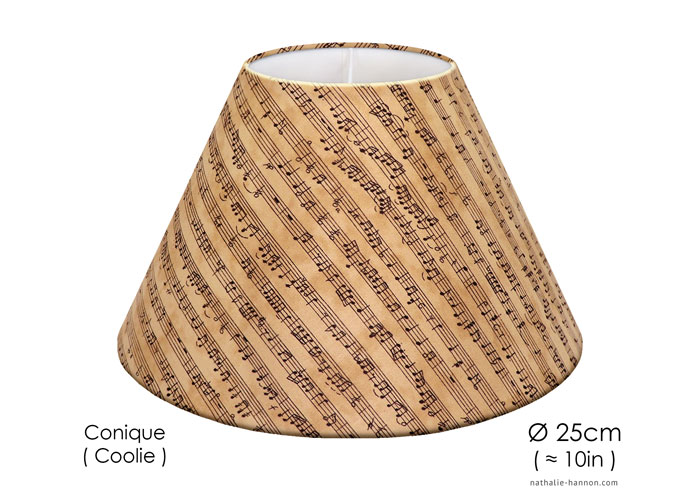 Lampshade Small Music Notes on Brown