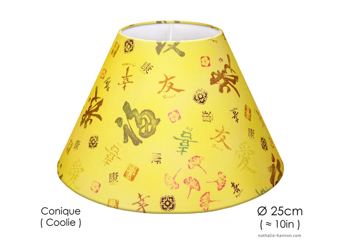 Lampshade Kanji Art - Yellow