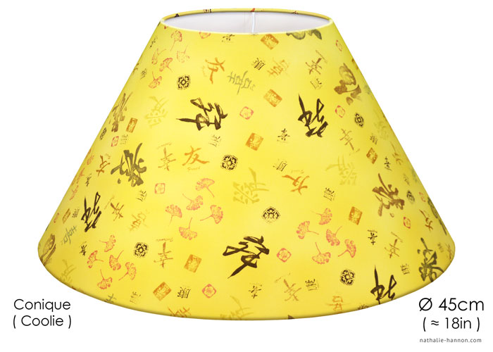 Lampshade Kanji Art - Yellow