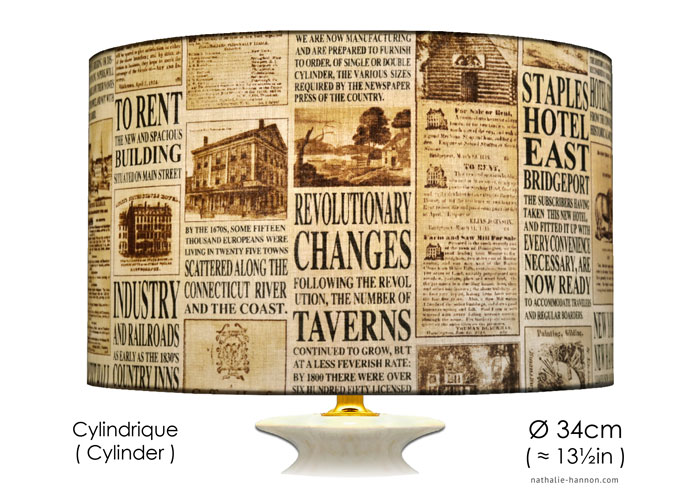 Lampshade Old News Prints