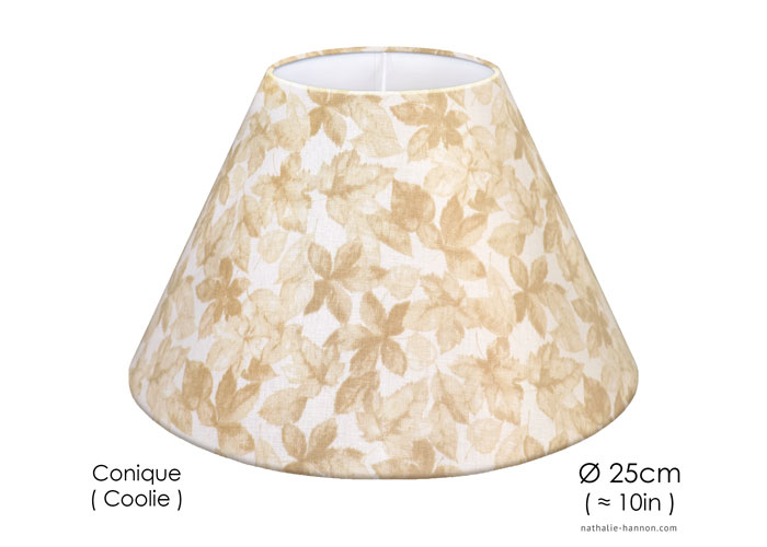 Lampshade Beige Leaves on White