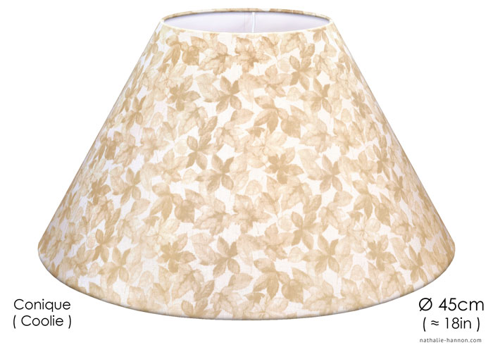 Lampshade Beige Leaves on White