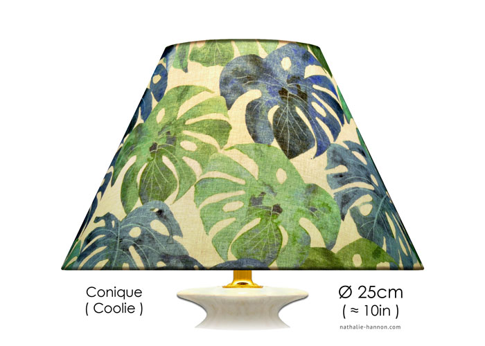 Lampshade Feuillage Tropical Bleu Vert