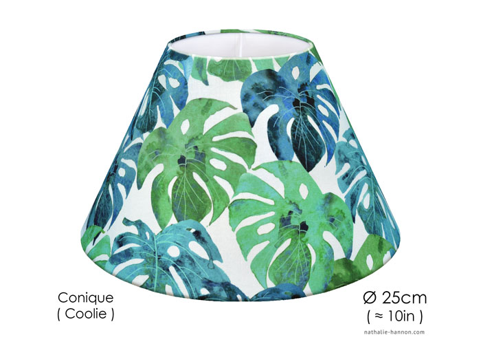 Lampshade Feuillage Tropical Bleu Vert