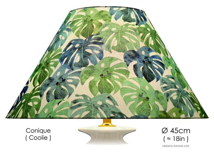 Lampshade Feuillage Tropical Bleu Vert