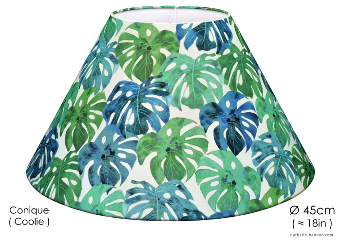 Lampshade Feuillage Tropical Bleu Vert