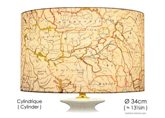 Lampshade Carte des Provinces