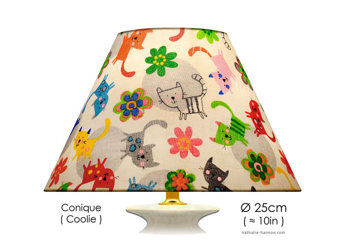 Lampshade Kittens and Flowers